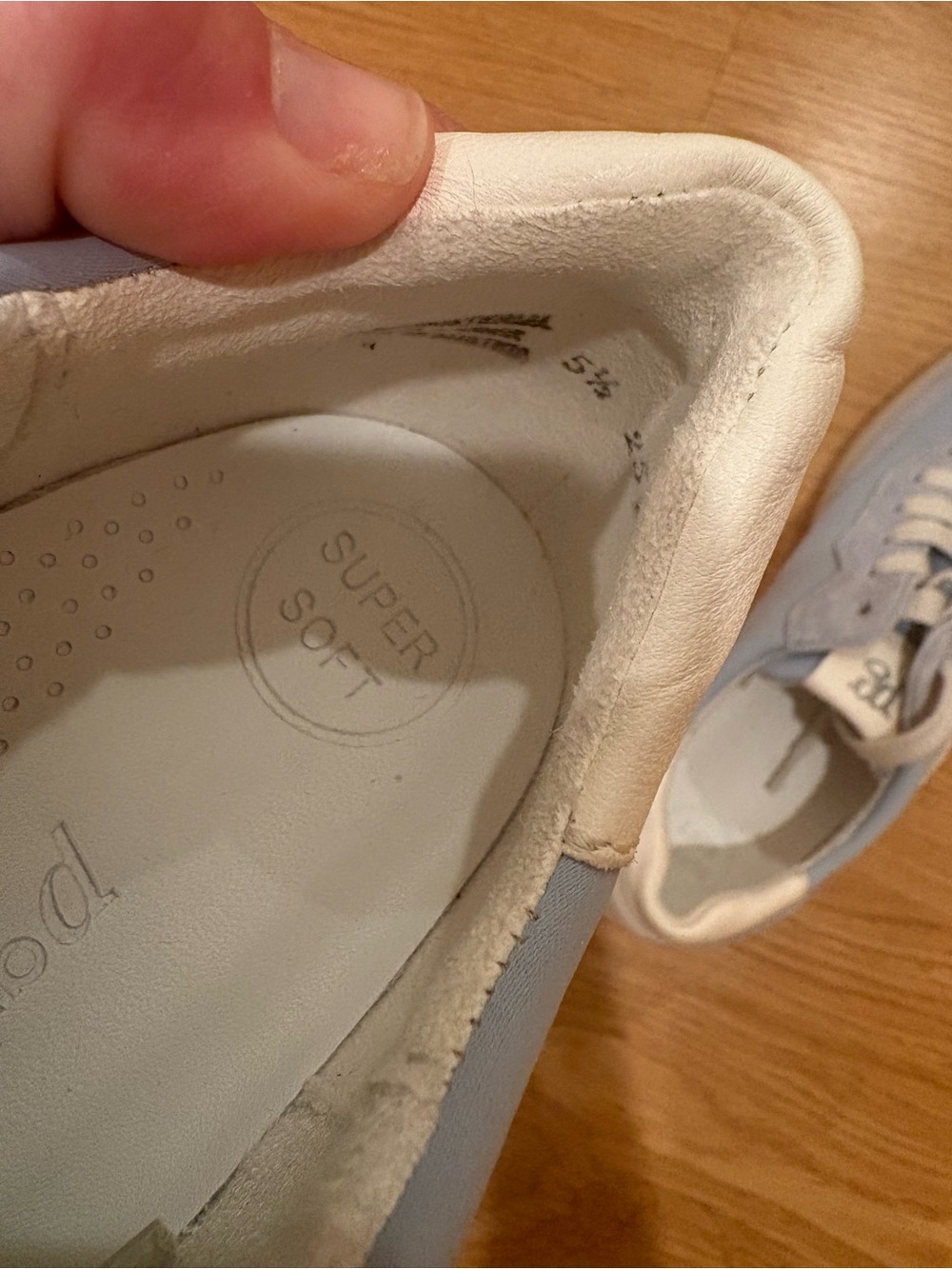 Paul Green Light Blue and White Women's Suede & Leather Sneakers - Picture 7 of 7